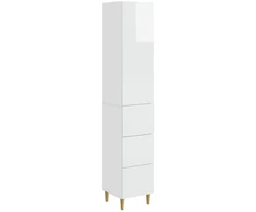 Spintelė 2 pcs Itin blizgi balta 33 x 34,5 x 90 cm