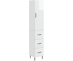Spintelė 2 pcs Itin blizgi balta 33 x 34,5 x 90 cm
