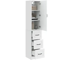 Spintelė 2 pcs Itin blizgi balta 33 x 34,5 x 87 cm