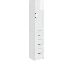 Spintelė 2 pcs Itin blizgi balta 33 x 34,5 x 87 cm