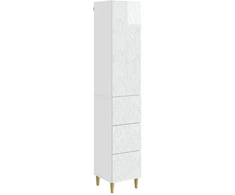 Spintelė 2 pcs Itin blizgi balta 33 x 34,5 x 90 cm