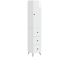 Spintelė 2 pcs Itin blizgi balta 34,5 x 34,5 x 90 cm