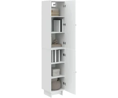 Spintelė 2 pcs Itin blizgi balta 34,5 x 33 x 90 cm