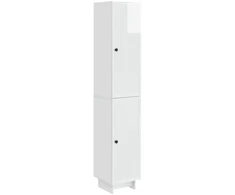 Spintelė 2 pcs Itin blizgi balta 34,5 x 33 x 90 cm
