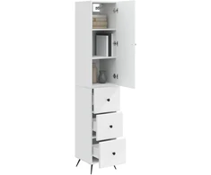 Spintelė 2 pcs Itin blizgi balta 34,5 x 34,5 x 90 cm