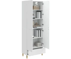 Spintelė 2 pcs Itin blizgi balta 66 x 34,5 x 95 cm