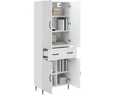 Spintelė 2 pcs Itin blizgi balta 66 x 34,5 x 89,5 cm