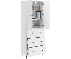 Spintelė 2 pcs Itin blizgi balta 66 x 34,5 x 90 cm