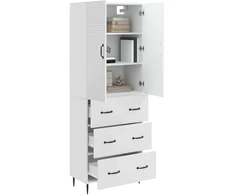 Spintelė 2 pcs Itin blizgi balta 66 x 34,5 x 90 cm
