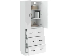 Spintelė 2 pcs Itin blizgi balta 66 x 34,5 x 87 cm