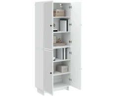 Spintelė 2 pcs Itin blizgi balta 66 x 34,5 x 90 cm