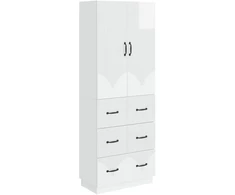 Spintelė 2 pcs Itin blizgi balta 66 x 34,5 x 87 cm