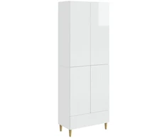 Spintelė 2 pcs Itin blizgi balta 66 x 34,5 x 95 cm