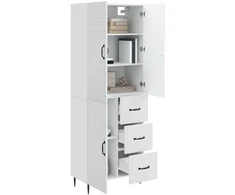 Spintelė 2 pcs Itin blizgi balta 66 x 34,5 x 89,5 cm