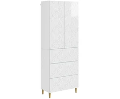 Spintelė 2 pcs Itin blizgi balta 66 x 34,5 x 90 cm