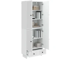 Spintelė 2 pcs Itin blizgi balta 66 x 34,5 x 95 cm