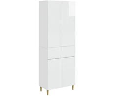 Spintelė 2 pcs Itin blizgi balta 66 x 34,5 x 90 cm