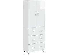 Spintelė 2 pcs Itin blizgi balta 66 x 34,5 x 90 cm
