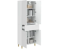 Spintelė 2 pcs Itin blizgi balta 66 x 34,5 x 90 cm