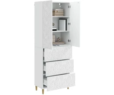 Spintelė 2 pcs Itin blizgi balta 66 x 34,5 x 90 cm