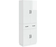 Spintelė 2 pcs Itin blizgi balta Apdirbta mediena