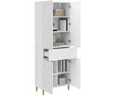 Spintelė 2 pcs Itin blizgi balta Apdirbta mediena