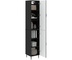 Spintelė 2 pcs Juoda 33 x 34,5 x 89,5 cm Apdirbta mediena