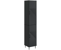 Spintelė 2 pcs Juoda 33 x 34,5 x 89,5 cm Apdirbta mediena