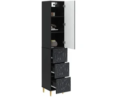 Spintelė 2 pcs Juoda 33 x 34,5 x 90 cm Apdirbta mediena