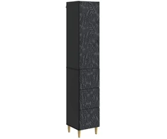 Spintelė 2 pcs Juoda 33 x 34,5 x 90 cm Apdirbta mediena
