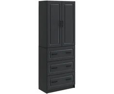 Spintelė 2 pcs Juoda 66 x 34,5 x 87 cm Apdirbta mediena