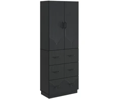 Spintelė 2 pcs Juoda 66 x 34,5 x 87 cm Apdirbta mediena