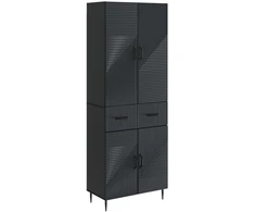 Spintelė 2 pcs Juoda 66 x 34,5 x 89,5 cm Apdirbta mediena