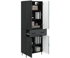 Spintelė 2 pcs Juoda 66 x 34,5 x 89,5 cm Apdirbta mediena
