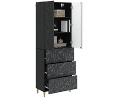 Spintelė 2 pcs Juoda 66 x 34,5 x 90 cm Apdirbta mediena