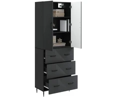 Spintelė 2 pcs Juoda 66 x 34,5 x 90 cm Apdirbta mediena