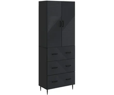 Spintelė 2 pcs Juoda 66 x 34,5 x 90 cm Apdirbta mediena