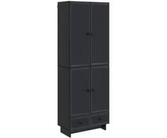 Spintelė 2 pcs Juoda 66 x 34,5 x 95 cm Apdirbta mediena