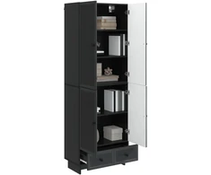 Spintelė 2 pcs Juoda 66 x 34,5 x 95 cm Apdirbta mediena