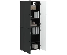 Spintelė 2 pcs Juoda Apdirbta mediena