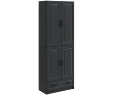 Spintelė 2 pcs Juoda Apdirbta mediena