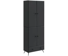 Spintelė 2 pcs Juoda Apdirbta mediena