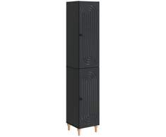 Spintelė 2 pcs Juoda Apdirbta mediena