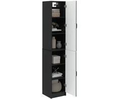 Spintelė 2 pcs Juoda Apdirbta mediena