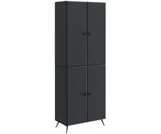 Spintelė 2 pcs Juoda Apdirbta mediena