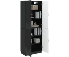 Spintelė 2 pcs Juoda Apdirbta mediena