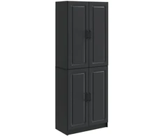 Spintelė 2 pcs Juoda Apdirbta mediena