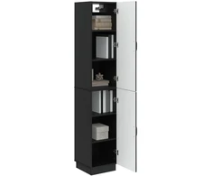 Spintelė 2 pcs Juoda Apdirbta mediena