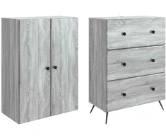 Spintelė 2 vnt. 66 x 34,5 x 90 cm Apdirbta mediena Pilka Sonoma