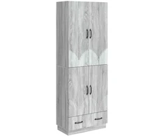 Spintelė 2 pcs Pilka Sonoma Apdirbta mediena